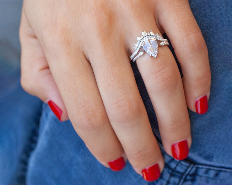1.50-Carat Pear Diamond Coronet Ring