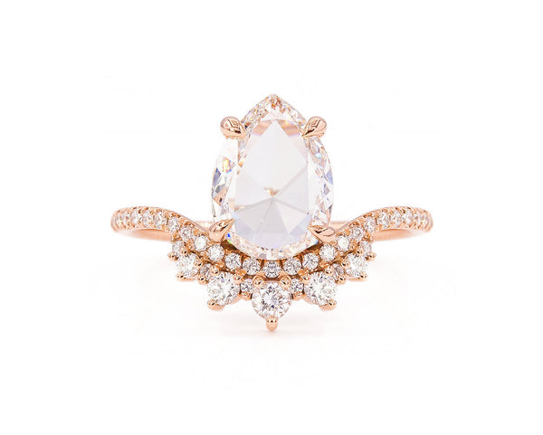 Everett Fine Jewelry 1.50-Carat Pear Rose Cut Diamond Coronet Ring