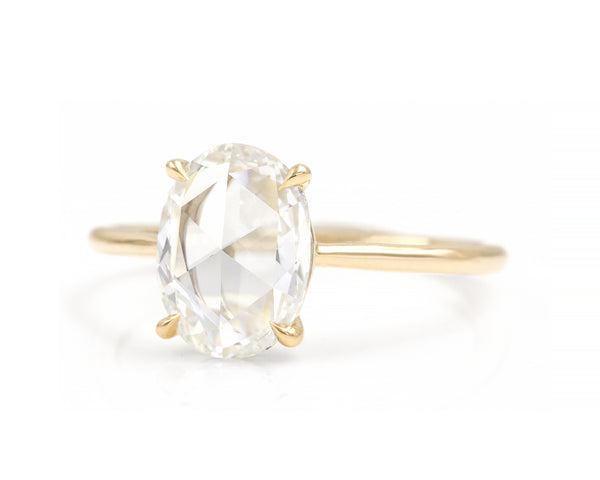 1.52-Carat Rose Cut Oval Solitaire