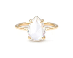 Everett Fine Jewelry 1.58-Carat Pear Rose Cut White Diamond Solitaire