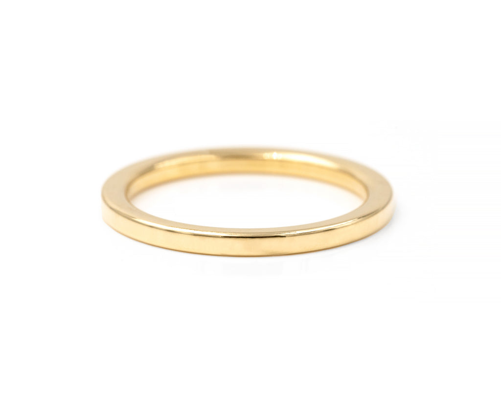 Square edge wedding band on sale