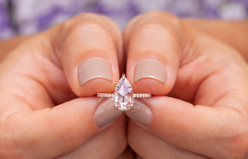 1.84-Carat Rose Cut Pear Diamond Ring