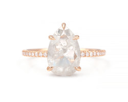 2.53-Carat Icy Grey Rose Cut Diamond Ring
