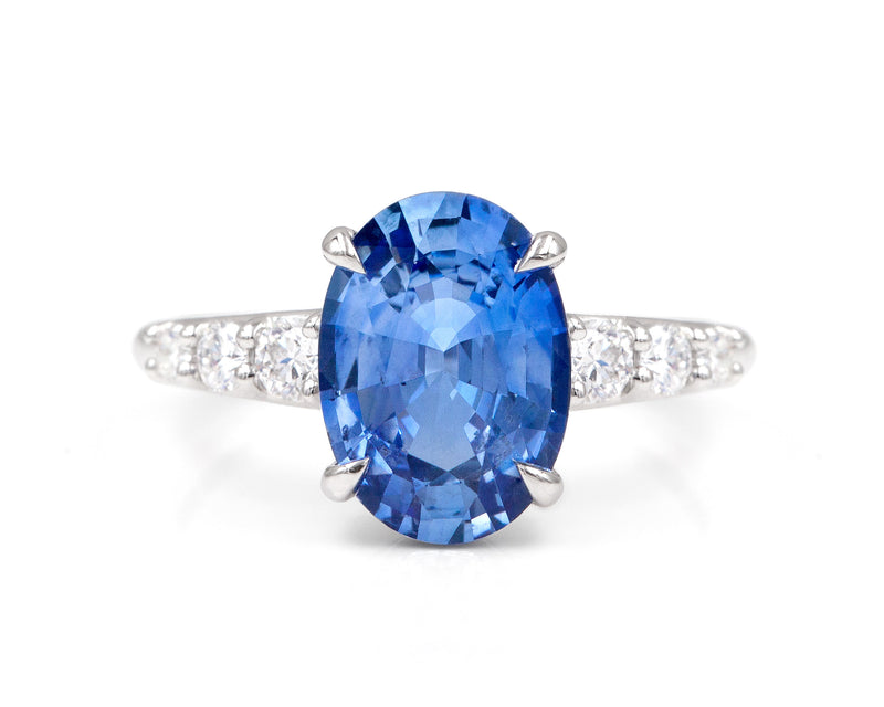 2.66-Carat Blue Sapphire Poppy Ring