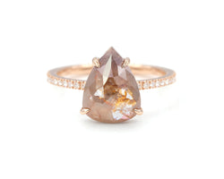Everett Fine Jewelry 2.86-Carat Rustic Rose Cut Pear Diamond Ring