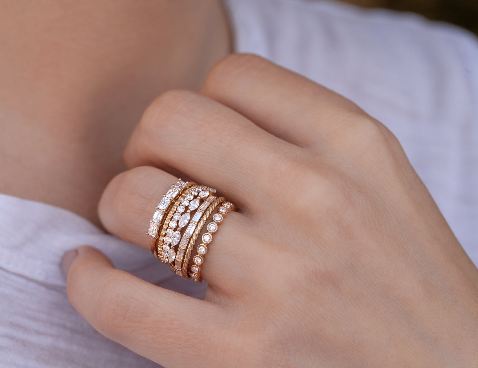 Eternity Ring Stacked Ring Set Eternity Ring Set Rose Gold Rings