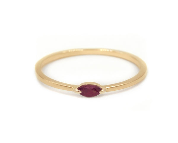 Everett Fine Jewelry Lorelei Tiny Marquise Ring (Sapphire, Emerald, Ruby