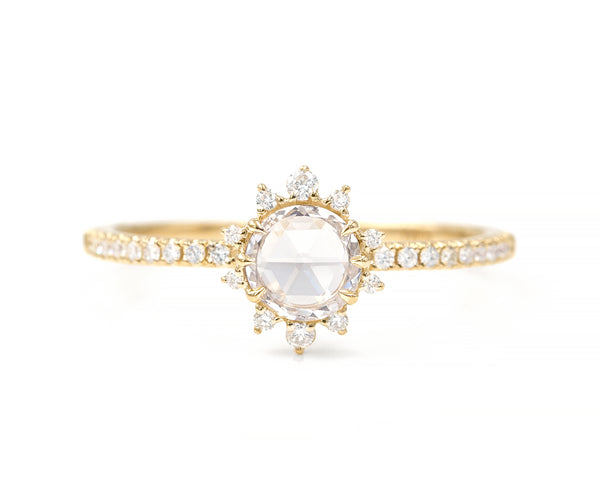 Lyra White Diamond Halo Ring