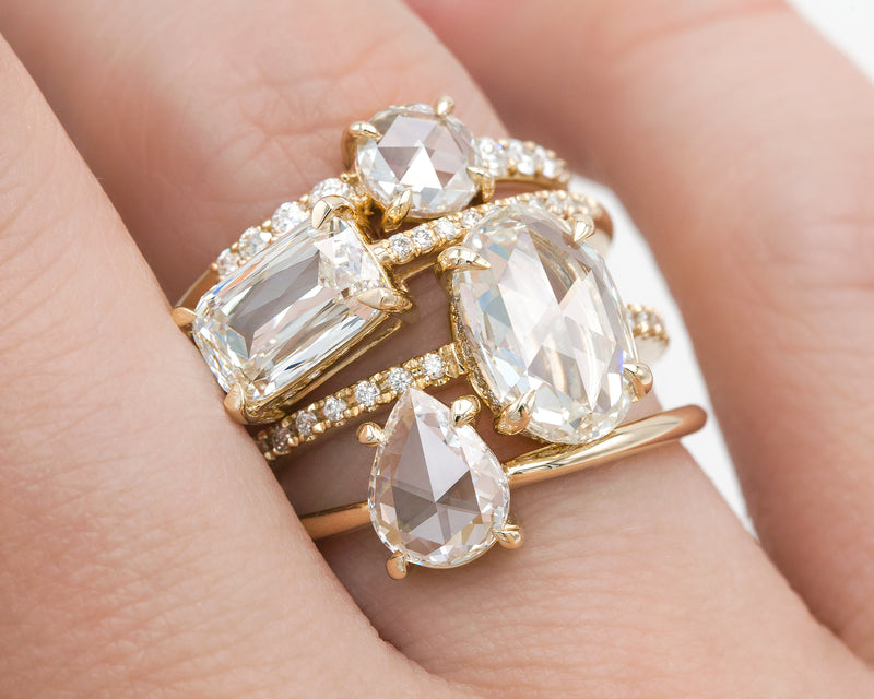 2.01 Rose Cut Oval Diamond ring on model finger