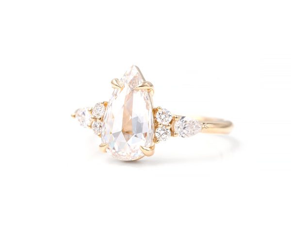 1.09-Carat Rose Cut Pear Ring