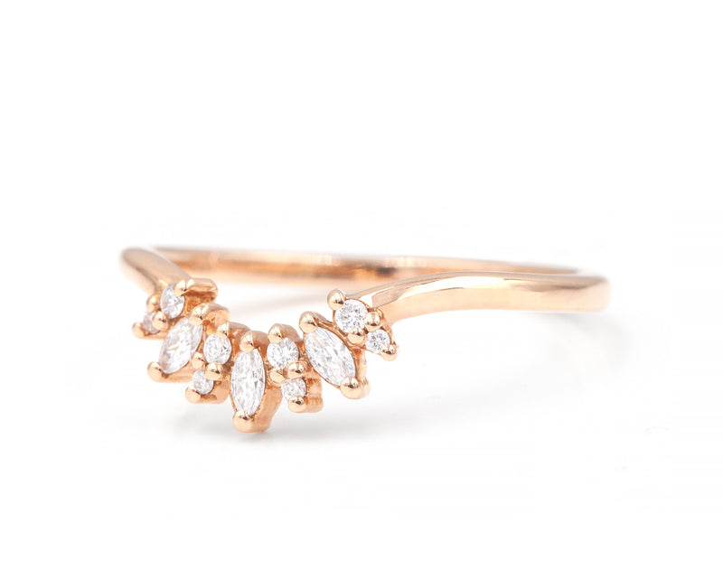 Petite Blossom Ring with Solid Band (Ready to Ship)
