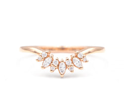 Petite Blossom Ring with Solid Band (Ready to Ship)