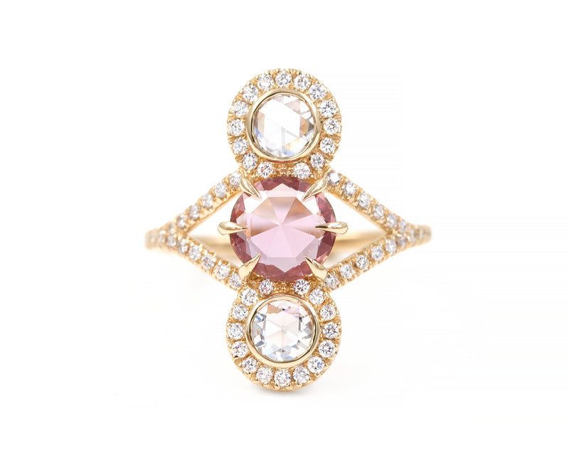 Pink Sapphire Triple Equilibrium Ring (Ready to Ship)