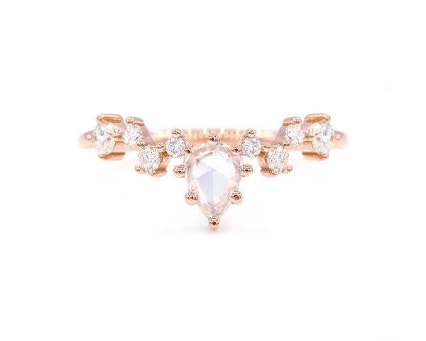 Everett Fine Jewelry Rose Cut Pear Diamond Cluster Ring