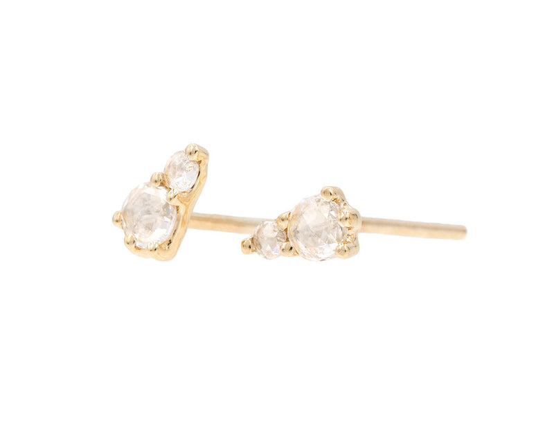 Everett Fine Jewelry Rose Cut White Diamond Studs