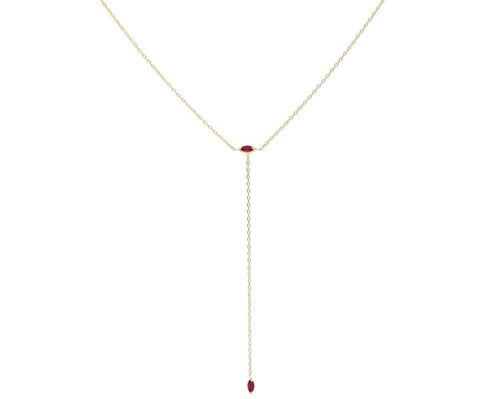 Ruby Lariat Necklace by Sam Tsia