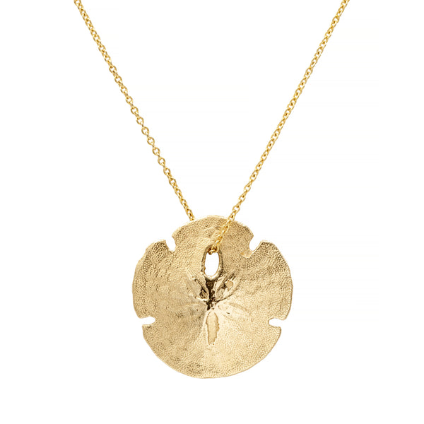 Gold Plated Curved Sand Dollar Necklace | Posh Totty Designs | Wolf & Badger