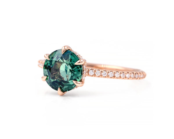 2.60-Carat Teal Sapphire Taylor Ring