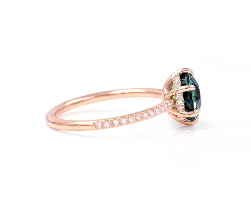 2.60-Carat Teal Sapphire Taylor Ring