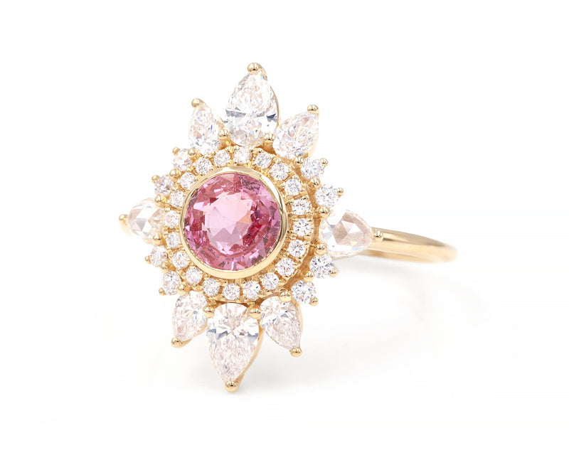 Pink Sapphire Gravity Ring
