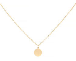 Small Engravable Circle Charm Necklace