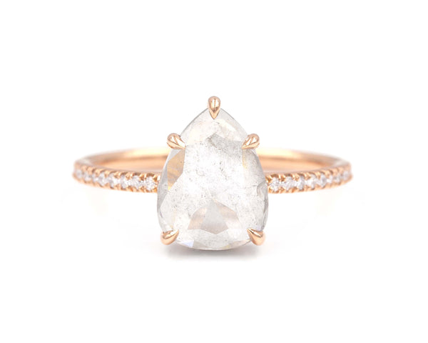 1.97-Carat Icy Grey Rose Cut Diamond Ring