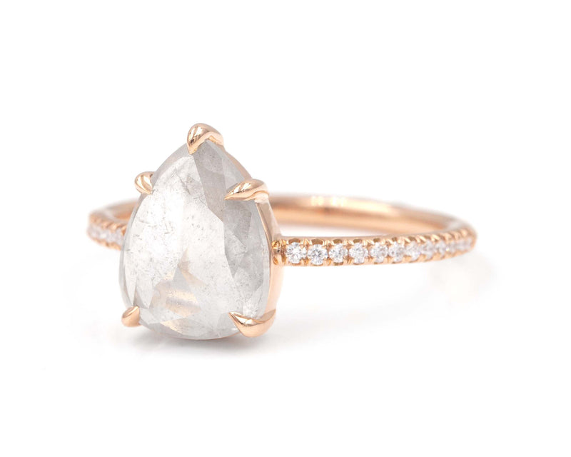 1.97-Carat Icy Grey Rose Cut Diamond Ring