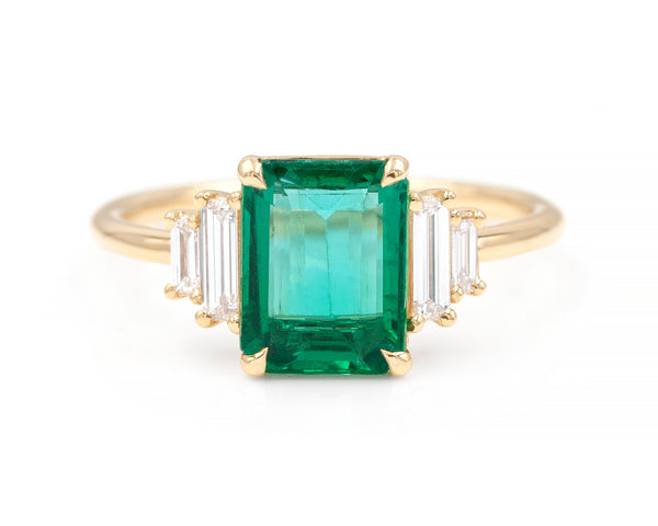 2.07-Carat Emerald and Diamond Ring