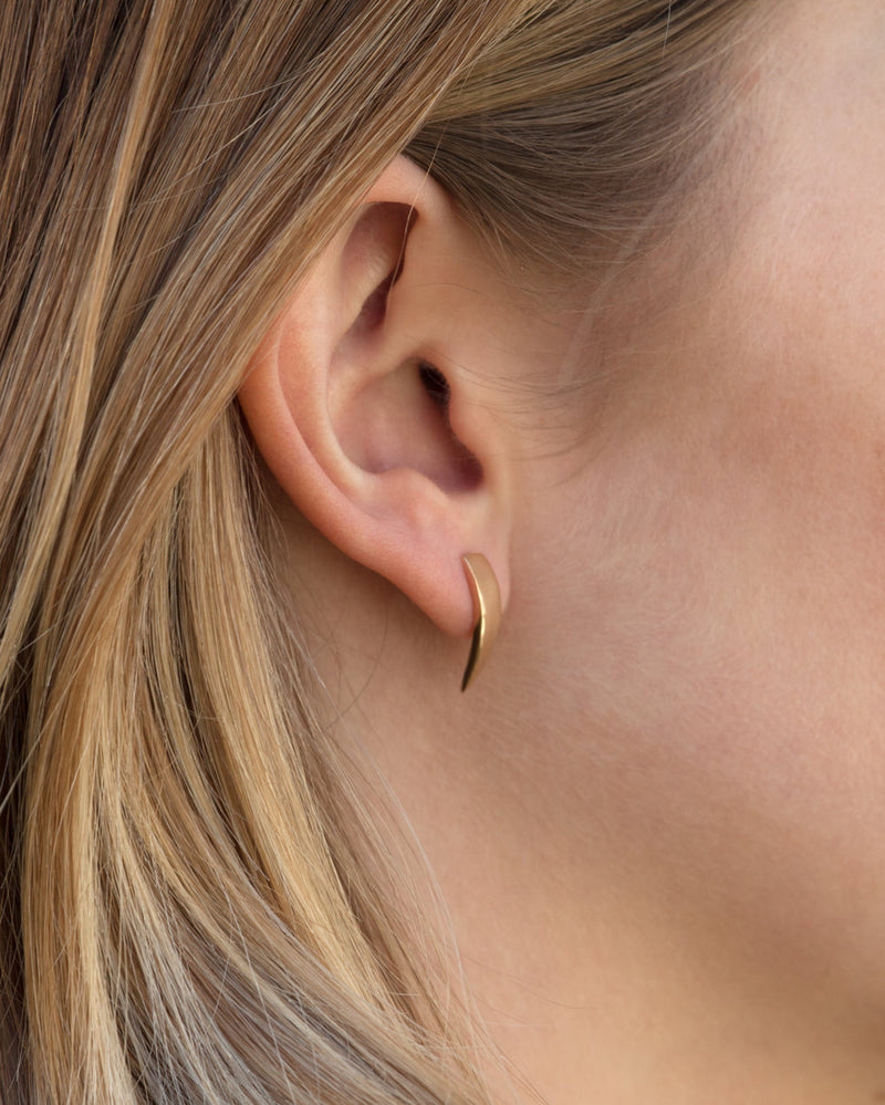 Everett Fine Jewelry Small Crescent Earrings on model