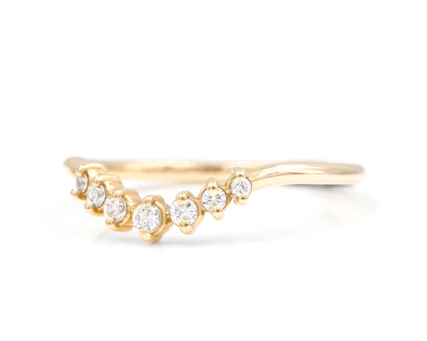 Curved Diamond Zara band with solid shank