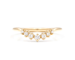 Curved Diamond Zara band with solid shank